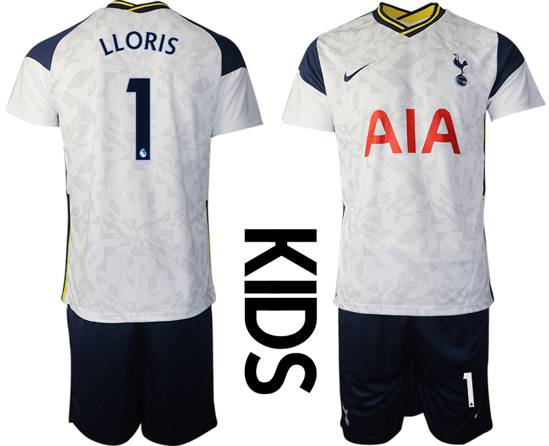 Youth 2020-2021 club Tottenham home white #1 Soccer Jerseys->customized soccer jersey->Custom Jersey